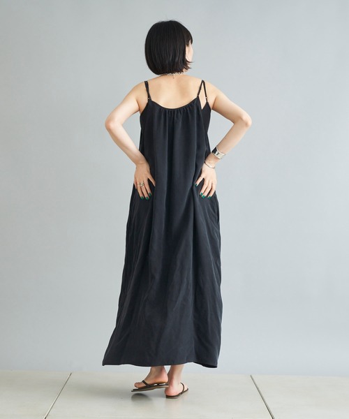 DouDou（ドゥドゥ）の「キュプラキャミワンピース（ワンピース・レディース・ブラック/グリーン・FREE）」の19枚目の写真