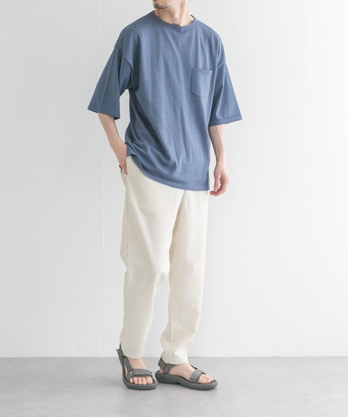 UR Lab.（アーバンリサーチラボ）の「ニットTシャツ(5分袖)（Tシャツ/カットソー・メンズ・ベージュ/ブルー/チャコールグレー・MEDIUM/LARGE）」の13枚目の写真