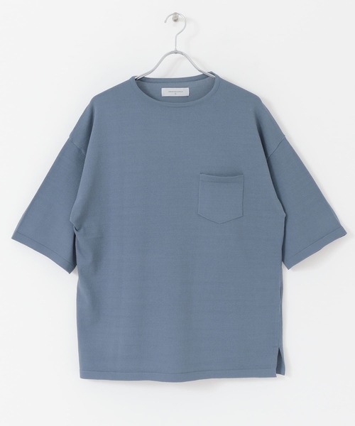 UR Lab.（アーバンリサーチラボ）の「ニットTシャツ(5分袖)（Tシャツ/カットソー・メンズ・ベージュ/ブルー/チャコールグレー・MEDIUM/LARGE）」の14枚目の写真