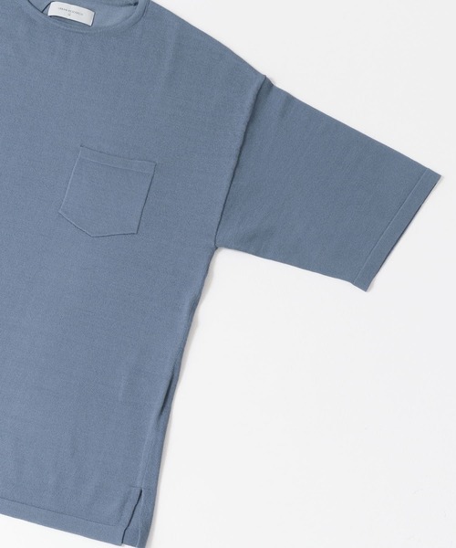 UR Lab.（アーバンリサーチラボ）の「ニットTシャツ(5分袖)（Tシャツ/カットソー・メンズ・ベージュ/ブルー/チャコールグレー・MEDIUM/LARGE）」の11枚目の写真