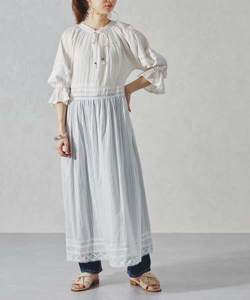 acro（アクロ）の「コットンレースボリュームワンピース/AC1061（ワンピース・レディース・ブラック/ホワイト・ﾌﾘ-）」の3枚目の写真