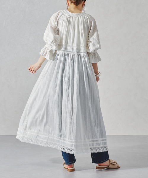 acro（アクロ）の「コットンレースボリュームワンピース/AC1061（ワンピース・レディース・ブラック/ホワイト・ﾌﾘ-）」の4枚目の写真