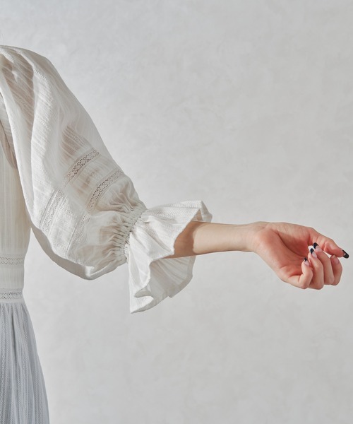 acro（アクロ）の「コットンレースボリュームワンピース/AC1061（ワンピース・レディース・ブラック/ホワイト・ﾌﾘ-）」の6枚目の写真