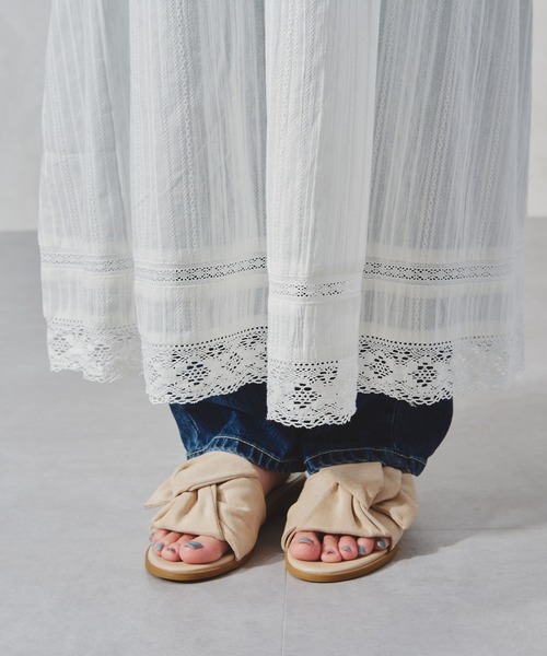 acro（アクロ）の「コットンレースボリュームワンピース/AC1061（ワンピース・レディース・ブラック/ホワイト・ﾌﾘ-）」の8枚目の写真