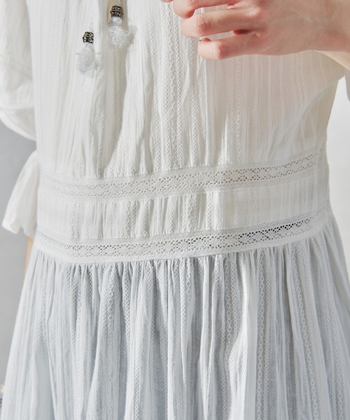 acro（アクロ）の「コットンレースボリュームワンピース/AC1061（ワンピース・レディース・ブラック/ホワイト・ﾌﾘ-）」の7枚目の写真
