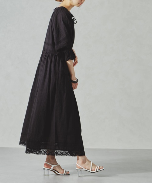 acro（アクロ）の「コットンレースボリュームワンピース/AC1061（ワンピース・レディース・ブラック/ホワイト・ﾌﾘ-）」の10枚目の写真