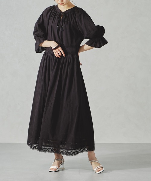 acro（アクロ）の「コットンレースボリュームワンピース/AC1061（ワンピース・レディース・ブラック/ホワイト・ﾌﾘ-）」の13枚目の写真