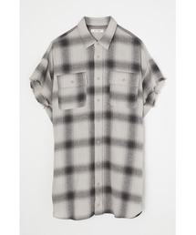 MOUSSY | CUT OFF CHECK MINI ドレス(シャツワンピース)