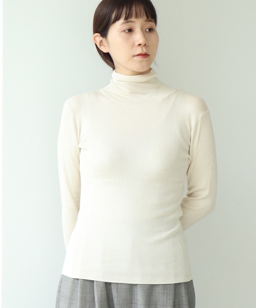 note et silence （ノートエシロンス）の「mayuca  タートルプルオーバー（ニット/セーター・レディース・ブラック/オフホワイト/ブルー/サックスブルー・FREE）」の20枚目の写真