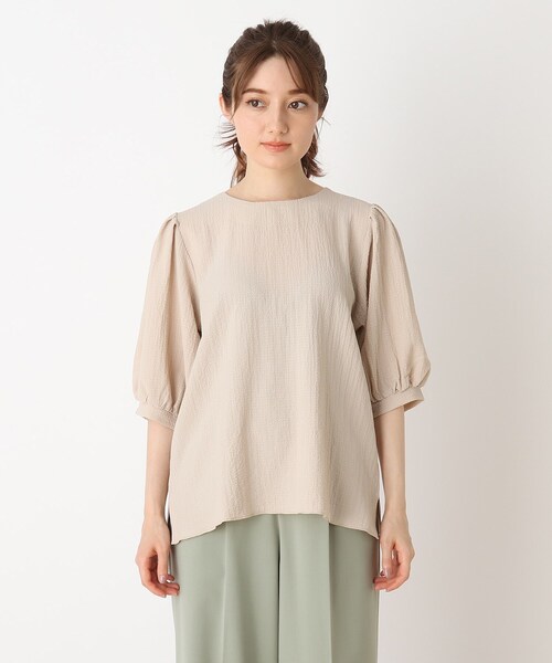 DRESKIP(ドレスキップ)の「◆シボシボパワショル5分袖ブラウス(シャツ/ブラウス・レディース・ピンク系/ブラック/ライトベージュ/オフホワイト・03/02/04)」の7枚目の写真