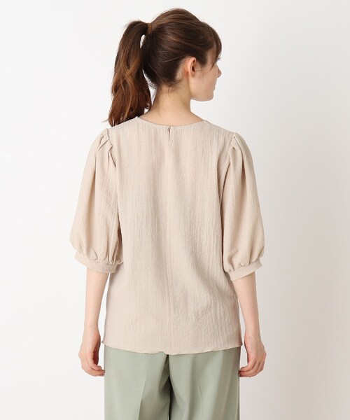 DRESKIP(ドレスキップ)の「◆シボシボパワショル5分袖ブラウス(シャツ/ブラウス・レディース・ピンク系/ブラック/ライトベージュ/オフホワイト・03/02/04)」の5枚目の写真