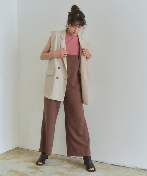 titivate(ティティベイト)の「細ストラップキャミサロペット(サロペット/オーバーオール・レディース・ライトベージュ/ブラウン/ブラック・S/M/L)」の11枚目の写真