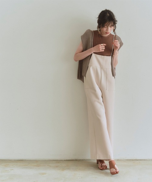 titivate(ティティベイト)の「細ストラップキャミサロペット(サロペット/オーバーオール・レディース・ライトベージュ/ブラウン/ブラック・S/M/L)」の15枚目の写真