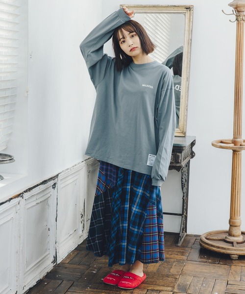 MILKFED.（ミルクフェド）の「PLAID PATCHWORK SKIRT（スカート・レディース・レッド/ブルー/グリーン・ONE SIZE）」の7枚目の写真