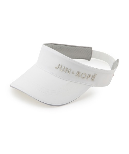 JUN&ROPE'（ジュンアンドロペ）の「ラメロゴ刺繍ツイルサンバイザー（サンバイザー・レディース・ホワイト/ブラック/レッド/ブルー・FREE）」の2枚目の写真