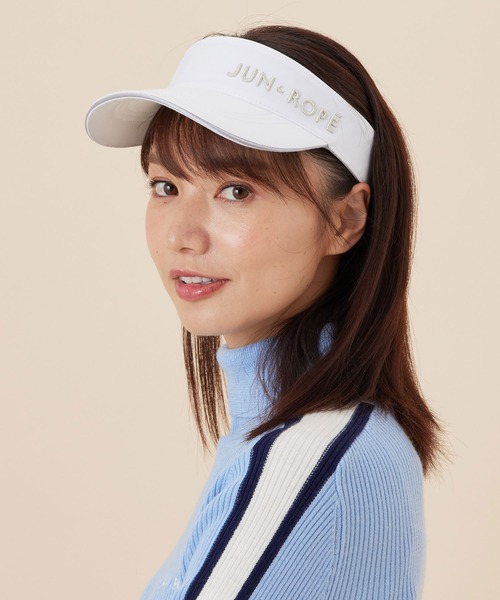 JUN&ROPE'（ジュンアンドロペ）の「ラメロゴ刺繍ツイルサンバイザー（サンバイザー・レディース・ホワイト/ブラック/レッド/ブルー・FREE）」の5枚目の写真