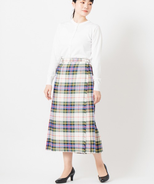 O'NEIL of DUBLIN(オニールオブダブリン)の「O'Neil of Dublin 【別注】クラシックモデル リネンキルトスカート ロング 81cm(スカート・レディース・ホワイト×ネイビー/ライトブルー/ライトカーキ/ライトピンク/ネイビー/ライトグレー/ダークネイビー/グレー/グリーン/ホワイト/ホワイト×グレー/オレンジ系その他/イエロー×グリーン/グレー系その他2/ブラウン系その他2/ブルー系その他2/ブルー系その他3/ブルー系その他/グレー系その他/ブラウン系その他/ナチュラル/グリーン系その他/ライトグリーン/ホワイト×グリーン/パープル/ピンク/ダークグリーン/ブラウン・8/10/12/14)」の2枚目の写真