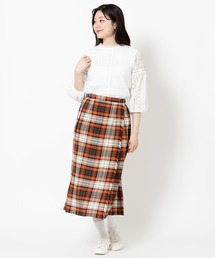 ✳︎さゆりん✳︎ オニールダブリン　オレンジ リネンプリーツスカート ✳︎さゆりん✳︎ オニールダブリン オレンジ リネンプリーツ