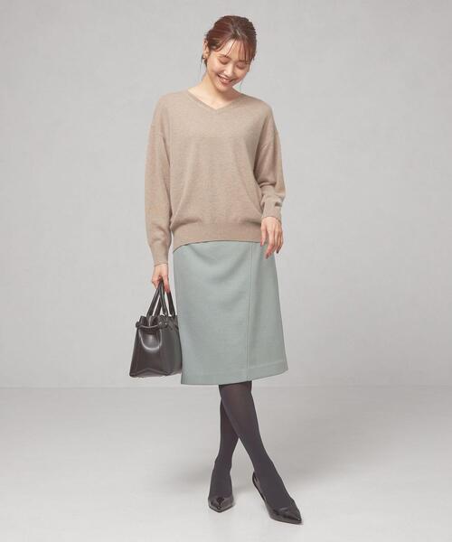 closet story（クローゼットストーリー）の「＜closet story（クローゼットストーリー）＞ユル Vネック ニット（ニット/セーター・レディース・ライトブルー/ナチュラル/ベージュ・FREE）」の12枚目の写真