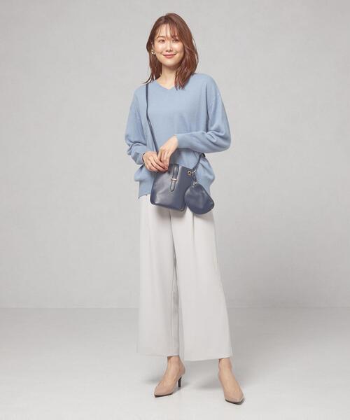 closet story（クローゼットストーリー）の「＜closet story（クローゼットストーリー）＞ユル Vネック ニット（ニット/セーター・レディース・ライトブルー/ナチュラル/ベージュ・FREE）」の10枚目の写真