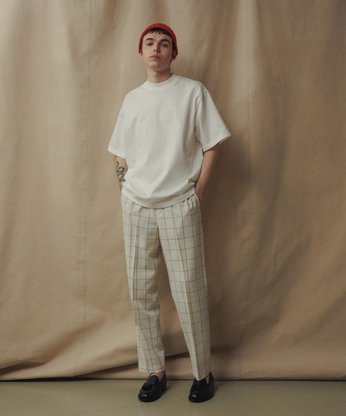 WILD LIFE TAILOR Adam et Rope'(ワイルドテーラーアダムエロペ )の「【WILD LIFE TAILOR】SUVINモックネック半袖T(Tシャツ/カットソー・メンズ・チャコールグレー/ホワイト/ネイビー・M/L/XL)」の2枚目の写真