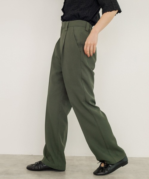 w closet(ダブルクローゼット)の「ミニ千鳥センタープレスパンツ(スラックス・レディース・カーキ/パープル/オフホワイト・FREE)」の7枚目の写真