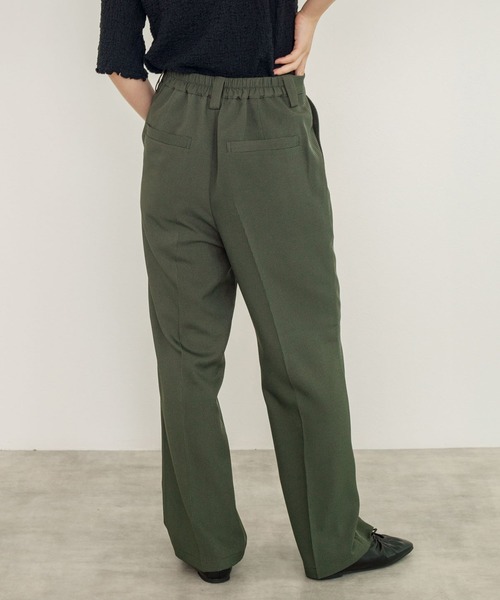 w closet(ダブルクローゼット)の「ミニ千鳥センタープレスパンツ(スラックス・レディース・カーキ/パープル/オフホワイト・FREE)」の4枚目の写真