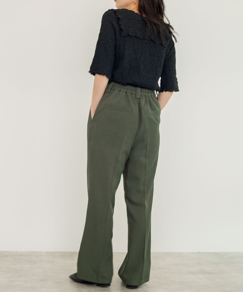 w closet(ダブルクローゼット)の「ミニ千鳥センタープレスパンツ(スラックス・レディース・カーキ/パープル/オフホワイト・FREE)」の6枚目の写真