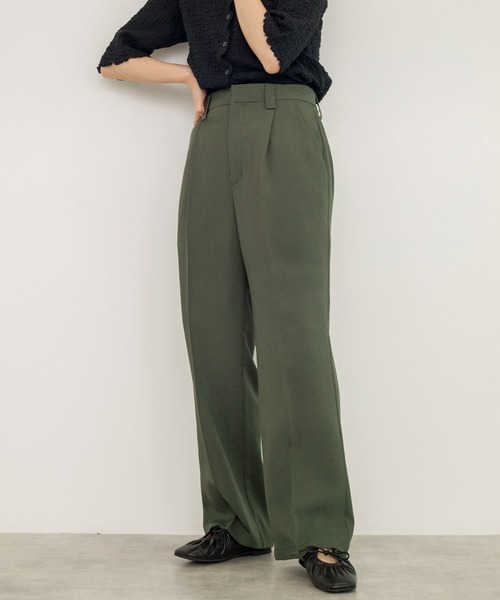 w closet(ダブルクローゼット)の「ミニ千鳥センタープレスパンツ(スラックス・レディース・カーキ/パープル/オフホワイト・FREE)」の12枚目の写真