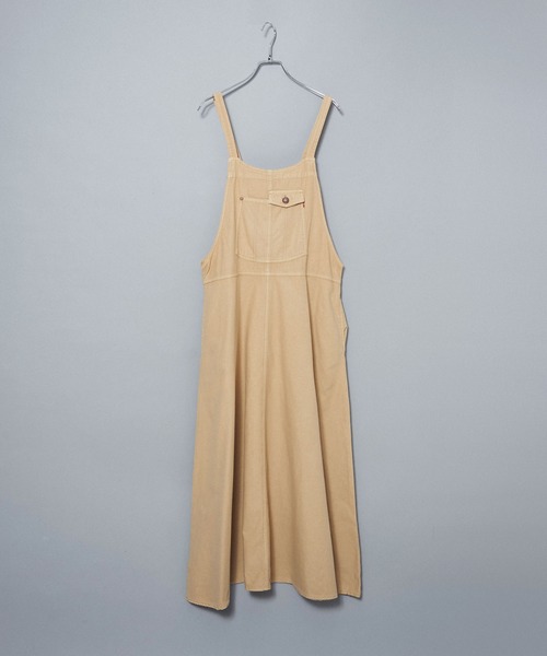 grn（ジーアールエヌ）の「［grn ジーアールエヌ］8.6oz DENIM / 20 BACK TWILL JUNPER SKIRT / ジャンパースカート GL733077Q（ジャンパースカート・レディース・カーキ/ライトインディゴブルー/ブラウン/ブラック/ブルー系その他/ベージュ/ストライプ/ブラック系その他/インディゴブルー/アイボリー/ネイビー/ケミカルウォッシュ・FREE）」の6枚目の写真