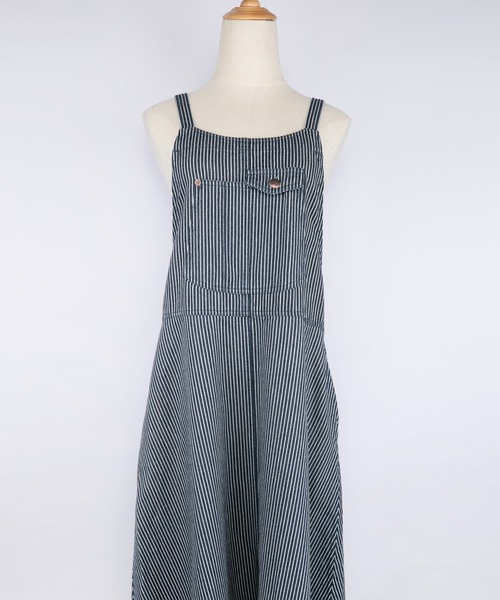 grn（ジーアールエヌ）の「［grn ジーアールエヌ］8.6oz DENIM / 20 BACK TWILL JUNPER SKIRT / ジャンパースカート GL733077Q（ジャンパースカート・レディース・カーキ/ライトインディゴブルー/ブラウン/ブラック/ブルー系その他/ベージュ/ストライプ/ブラック系その他/インディゴブルー/アイボリー/ネイビー/ケミカルウォッシュ・FREE）」の12枚目の写真