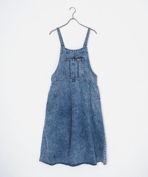 grn（ジーアールエヌ）の「［grn ジーアールエヌ］8.6oz DENIM / 20 BACK TWILL JUNPER SKIRT / ジャンパースカート GL733077Q（ジャンパースカート・レディース・カーキ/ライトインディゴブルー/ブラウン/ブラック/ブルー系その他/ベージュ/ストライプ/ブラック系その他/インディゴブルー/アイボリー/ネイビー/ケミカルウォッシュ・FREE）」の11枚目の写真