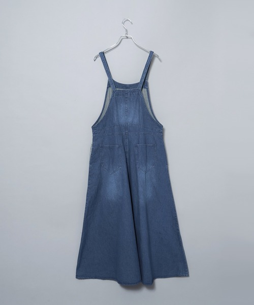 grn（ジーアールエヌ）の「［grn ジーアールエヌ］8.6oz DENIM / 20 BACK TWILL JUNPER SKIRT / ジャンパースカート GL733077Q（ジャンパースカート・レディース・カーキ/ライトインディゴブルー/ブラウン/ブラック/ブルー系その他/ベージュ/ストライプ/ブラック系その他/インディゴブルー/アイボリー/ネイビー/ケミカルウォッシュ・FREE）」の19枚目の写真