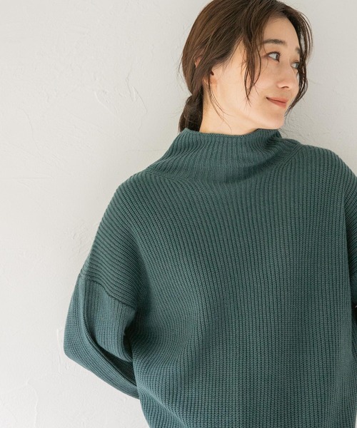 LEPSIM（レプシィム）の「７Ｇケアニットハイネックプルオーバー　952523（ニット/セーター・レディース・ブラック/ピンク/グレイッシュベージュ/ブルーグリーン/ブラウン・FREE）」の4枚目の写真