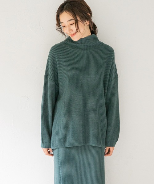 LEPSIM（レプシィム）の「７Ｇケアニットハイネックプルオーバー　952523（ニット/セーター・レディース・ブラック/ピンク/グレイッシュベージュ/ブルーグリーン/ブラウン・FREE）」の14枚目の写真