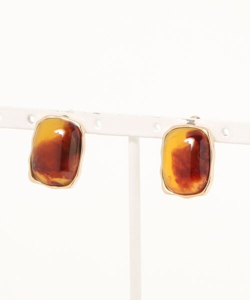 Lugnoncure（ルノンキュール）の「スクエアイヤリング（イヤリング・レディース・ブラウン/オフホワイト・ﾌﾘ-）」の2枚目の写真