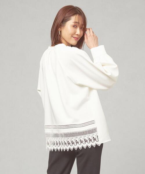 closet story（クローゼットストーリー）の「＜closet story（クローゼットストーリー）＞バックレース ブラウス（シャツ/ブラウス・レディース・ブラック/オフホワイト・FREE）」の2枚目の写真