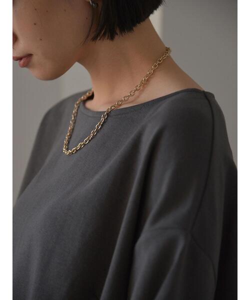 AMERICAN HOLIC（アメリカンホリック）の「サイドスリットボートネックカットプルオーバー（Tシャツ/カットソー・レディース・チャコールグレー/ブラウン・M/L）」の18枚目の写真