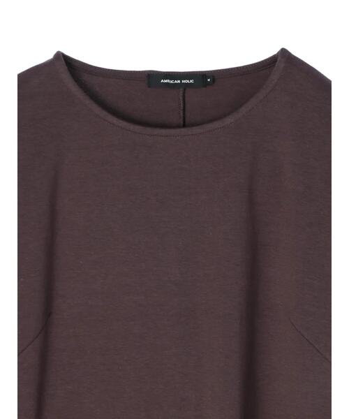 AMERICAN HOLIC（アメリカンホリック）の「サイドスリットボートネックカットプルオーバー（Tシャツ/カットソー・レディース・チャコールグレー/ブラウン・M/L）」の11枚目の写真