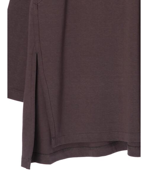AMERICAN HOLIC（アメリカンホリック）の「サイドスリットボートネックカットプルオーバー（Tシャツ/カットソー・レディース・チャコールグレー/ブラウン・M/L）」の9枚目の写真