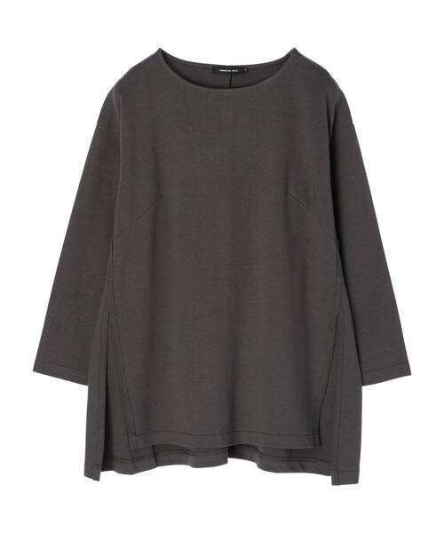 AMERICAN HOLIC（アメリカンホリック）の「サイドスリットボートネックカットプルオーバー（Tシャツ/カットソー・レディース・チャコールグレー/ブラウン・M/L）」の8枚目の写真