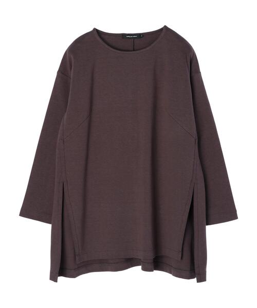 AMERICAN HOLIC（アメリカンホリック）の「サイドスリットボートネックカットプルオーバー（Tシャツ/カットソー・レディース・チャコールグレー/ブラウン・M/L）」の7枚目の写真