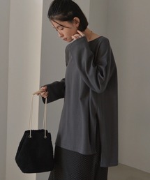 AMERICAN HOLIC | サイドスリットボートネックカットプルオーバー(Tシャツ/カットソー)