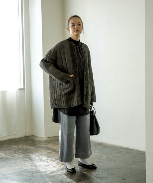 PUAL CE CIN（ピュアルセシン）の「綿花刺繍ハイネックブラウス（シャツ/ブラウス・レディース・ブラック/ベージュ・FREE）」の16枚目の写真