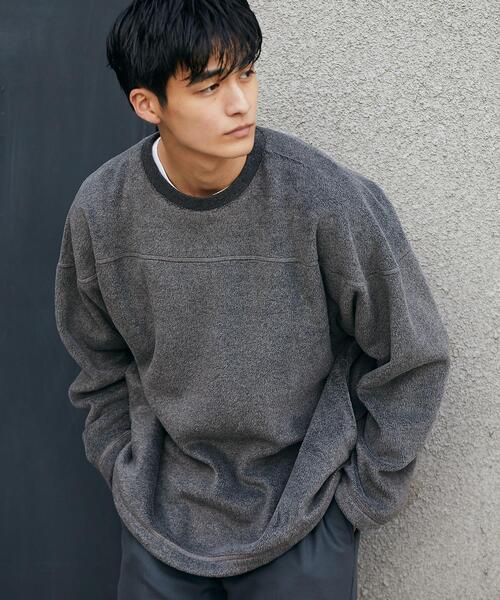 green label relaxing(グリーンレーベルリラクシング)の「ソフトフリース クルーネック 長袖 トップス(その他トップス・メンズ・ベージュ/ブラック/グレー・XL/L/S/M)」の1枚目の写真