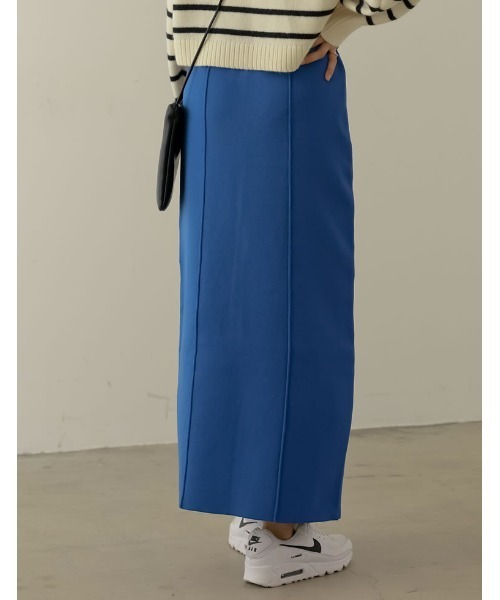 Re:EDIT（リエディ）の「[低身長サイズ有]前後2WAYスポンジニットスリット入りタイトスカート（スカート・レディース・パープル/オレンジ/ブラック/ピンク/ブルー/グリーン/ブルー系その他/ブラウン・SHORT/MEDIUM/LARGE）」の19枚目の写真