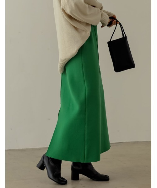 Re:EDIT（リエディ）の「[低身長サイズ有]前後2WAYスポンジニットスリット入りタイトスカート（スカート・レディース・パープル/オレンジ/ブラック/ピンク/ブルー/グリーン/ブルー系その他/ブラウン・SHORT/MEDIUM/LARGE）」の21枚目の写真