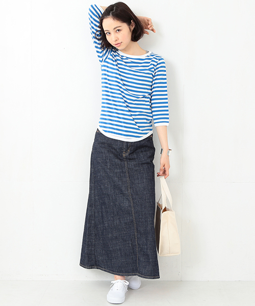 BEAMS BOY（ビームスボーイ）の「BEAMS BOY / デニム マキシスカート（デニムスカート・レディース・インディゴブルー・0/1）」の21枚目の写真