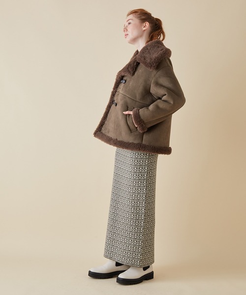 MADEMOISELLE ROPE'(マドモアゼル ロペ)の「【CHE'VRE et Branche' Europe'en】フェイクムートンコート(ムートンコート・レディース・ベージュ/カーキ・FREE)」の6枚目の写真