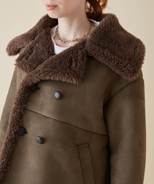 MADEMOISELLE ROPE'(マドモアゼル ロペ)の「【CHE'VRE et Branche' Europe'en】フェイクムートンコート(ムートンコート・レディース・ベージュ/カーキ・FREE)」の11枚目の写真